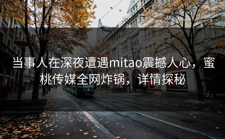 当事人在深夜遭遇mitao震撼人心,蜜桃传媒全网炸锅,详情探秘 当事人在深夜遭遇mitao震撼人心,蜜桃传媒全网炸锅,详情探秘